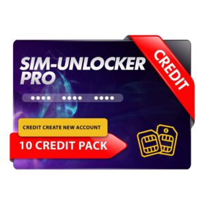 Sim-Unlocker Pro Credit Create New Account 10 Credit pack